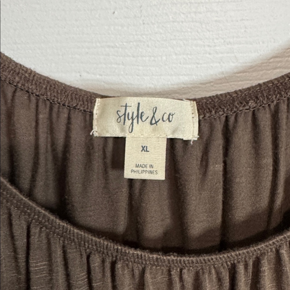 Style & Co. Womens Off The Shoulder Peasant Top Bell Sleeve XL - Picture 2 of 5